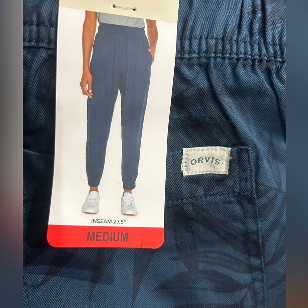 Orvis ladies tencel joggers blue size M NWT